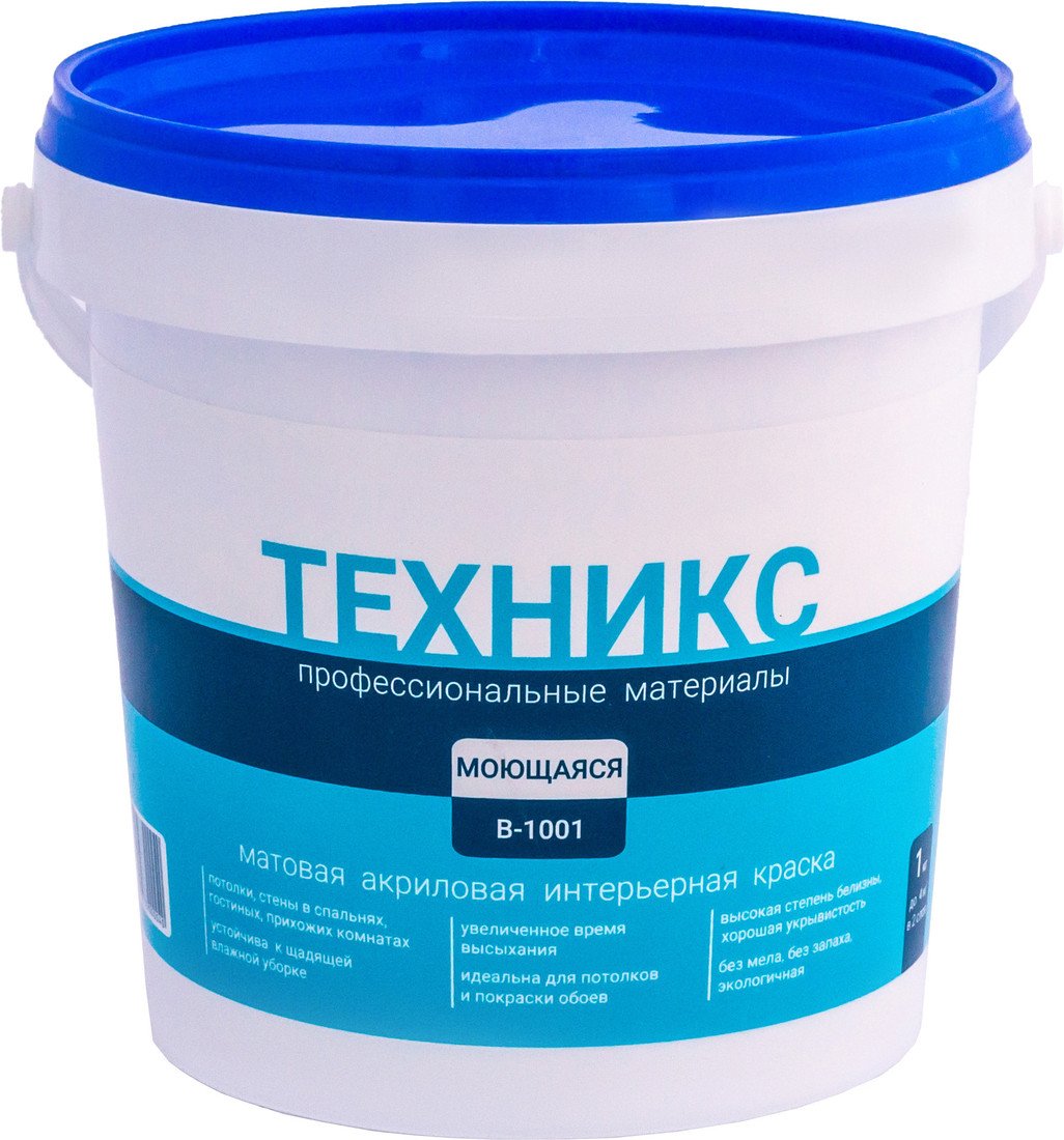 Краска Техникс Моющаяся В-1001 P 1 кг (белый)