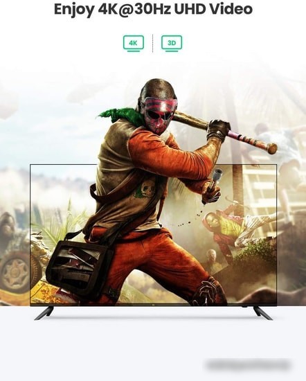 Переключатель Ugreen CM332 80125 4 x HDMI (с пультом ДУ, черный)