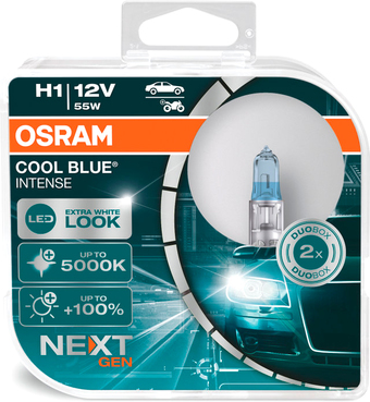 Галогенная лампа Osram Cool Blue Intense Next Gen H1 64150CBN-HCB (пластиковый бокс, 2 шт)