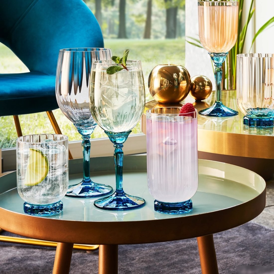 Набор стаканов для коктейлей Bormioli Rocco Флориан Lucent Blue 1.99423 (375 мл, 4 шт)