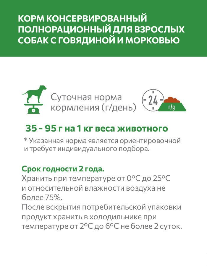 Консервированный корм для собак Sirius Говядина и морковь 850 г
