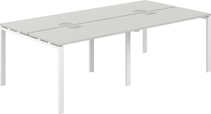 Офисный стол Norden 240х123.8х75 SG.251.SH.63.WH (белый/серый бархат)