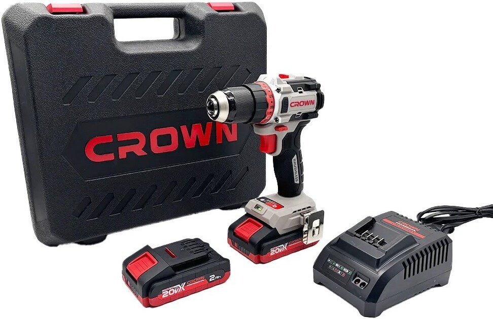 Дрель-шуруповерт Crown CT21128HMX-2 BMC (с 2-мя АКБ, кейс)
