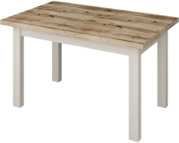 Кухонный стол Senira Кастусь 100-130x60 (береза сандал/белый)