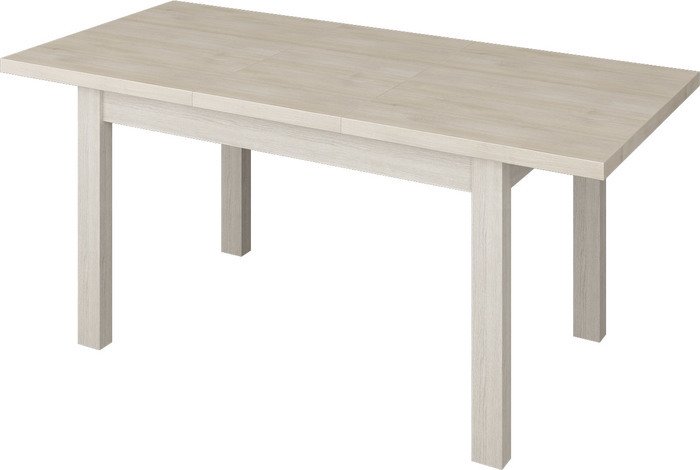 Кухонный стол Senira Кастусь 110-145x70 (дуб выбеленный/белый)