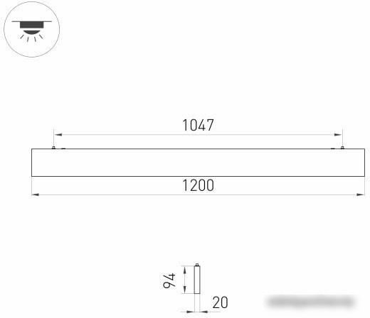 Светодиодная панель Arlight ALT-LINEAIR-FLAT-UPDOWN-DIM-S2094-1200-40W Warm3000 031530