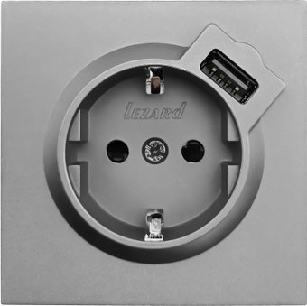 Розетка USB Lezard Zima 704-7488-181 (серый матовый)