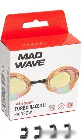 Очки для плавания Mad Wave Turbo Racer II Rainbow (фиолетовый)