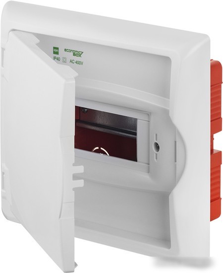 Бокс пластиковый Elektro-Plast Eco Box 1x6M, N/PE 2x 2x16+3x10mm2, белая пласт. дверь, белый RAL9003, 240x270x106mm, IP40