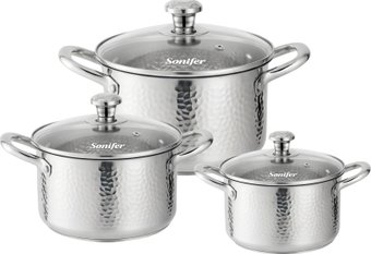 Набор кастрюль Sonifer SF-1207 (3шт, с крышками)