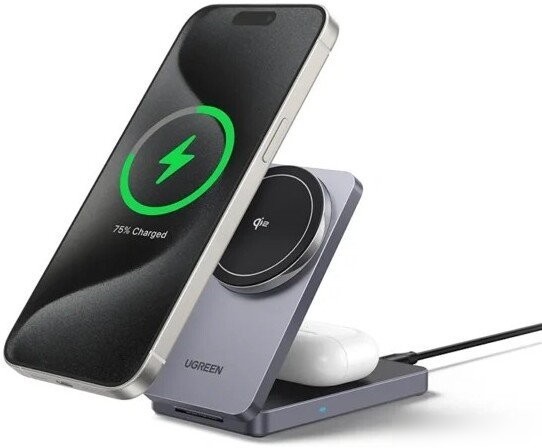Беспроводное зарядное Ugreen W706 45023 (серый)