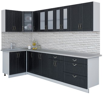 Готовая кухня Интерлиния Мила Крафт 1.2x3.1 (дуб английский)