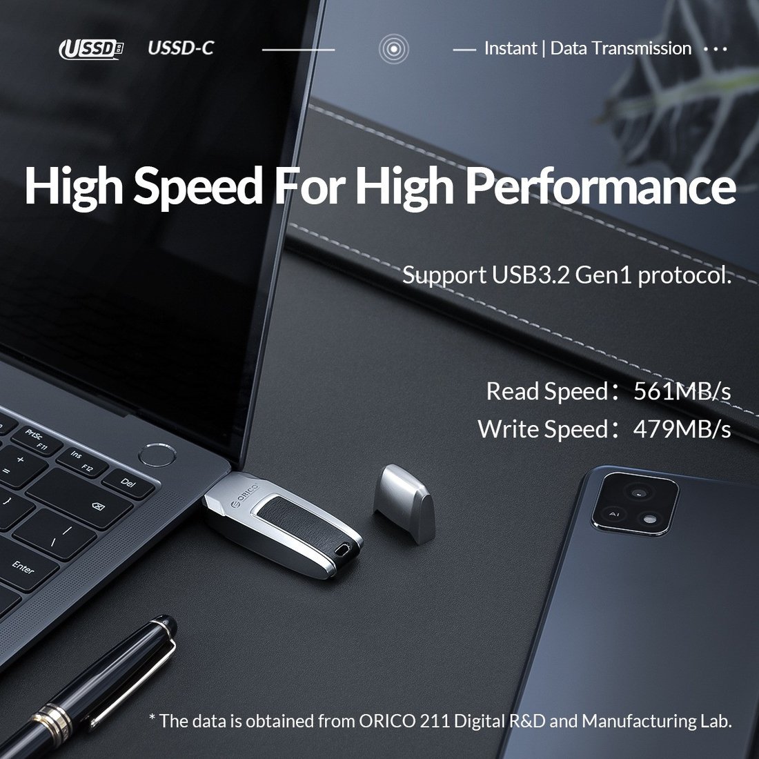 USB Flash Orico USSD-C 256GB USSD-C-A256G-SV-BP