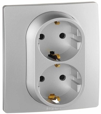 Розетка Legrand Etika 672423 (Алюминий)