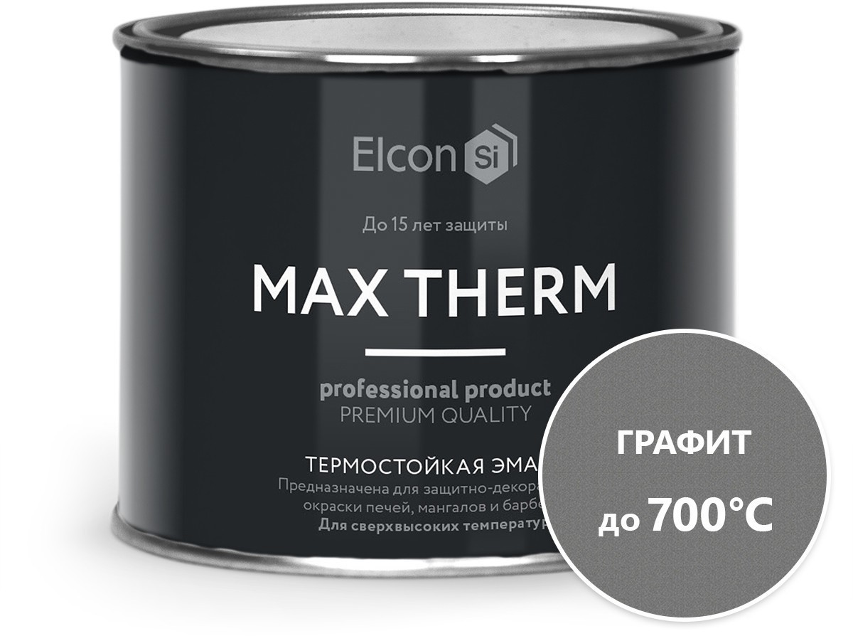 Эмаль Elcon Термостойкая до 700C 0.4 кг (графит)