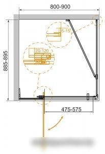 Душевой уголок Cezares SLIDER-AH-1-80-70/80-C-Cr