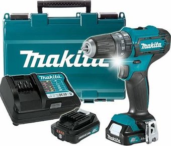 Ударная дрель-шуруповерт Makita HP333DWAE (с 2-мя АКБ, кейс)