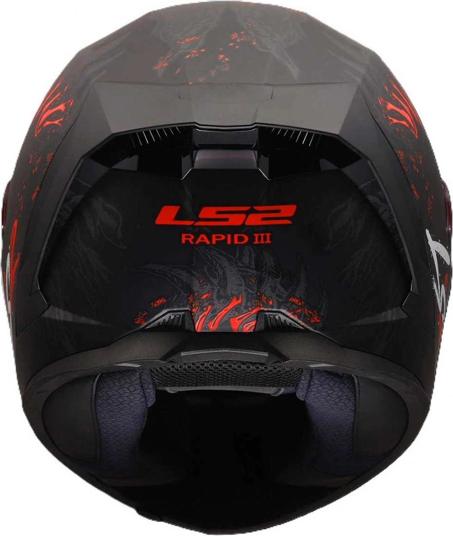 Мотошлем LS2 FF820 Rapid III Kaiju II (XL, черный/красный/белый)