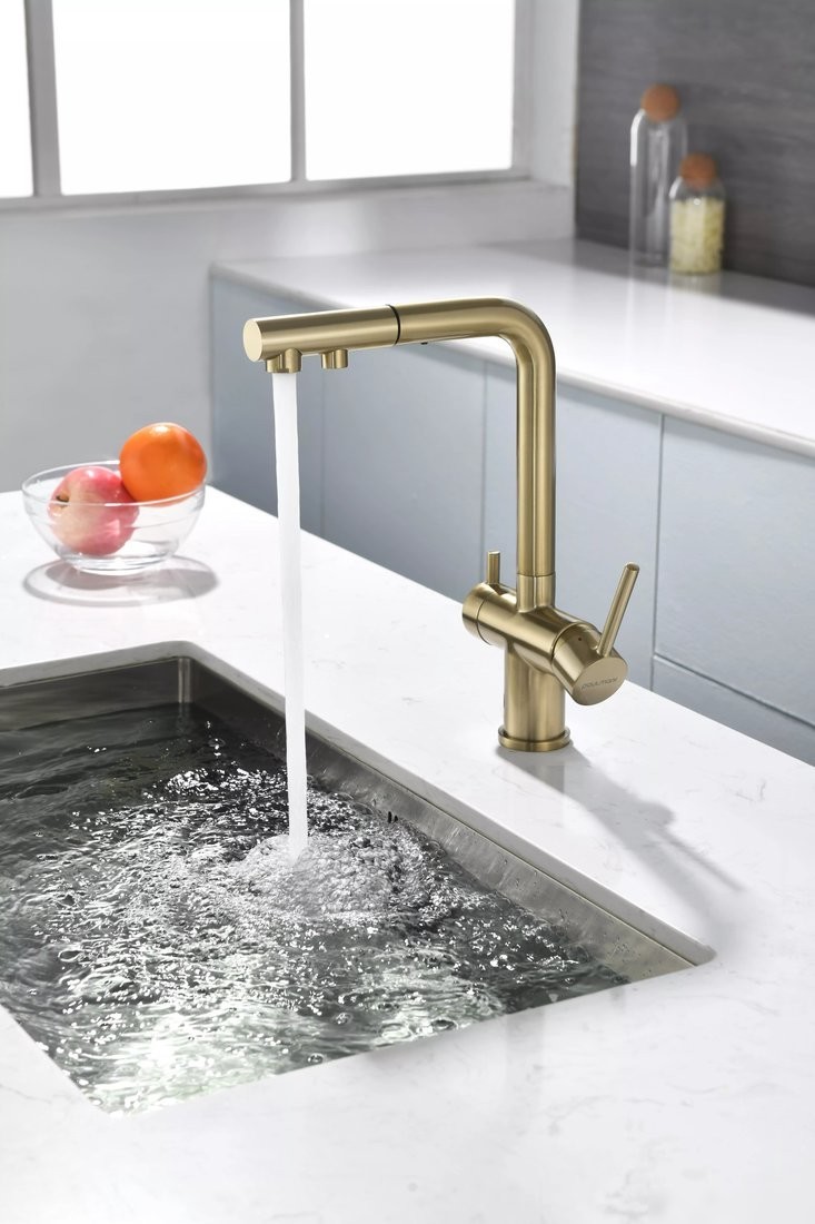 Смеситель Paulmark Serpentine Se213222-LG (светлое золото)