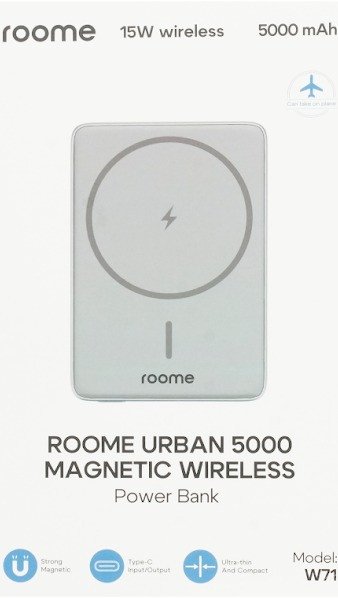 Внешний аккумулятор Roome Urban W71 5000mAh Magnetic Wireless (серый)
