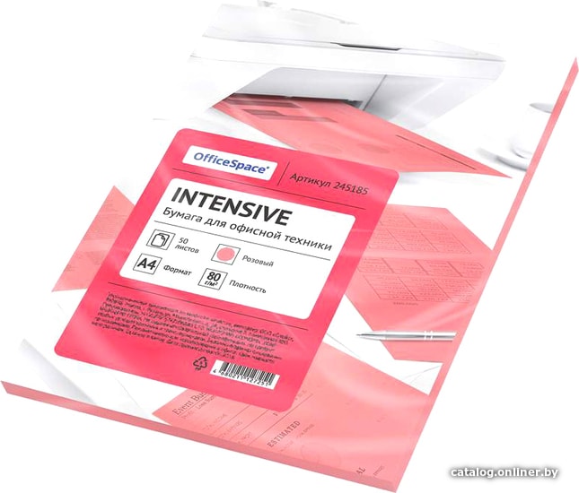 Офисная бумага OfficeSpace Intensive А4 80 г/м2 50 л 245185 (розовый) Офисная бумага OfficeSpace Intensive А4 80 г/м2 50 л 245185 (розовый)