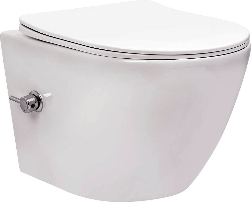 Унитаз подвесной Saniteco Rimless RT-203-B с функцией биде (белый)