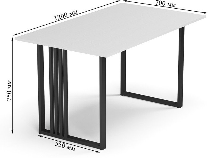 Кухонный стол Mio Tesoro Laim 120x70 (белый/черный)
