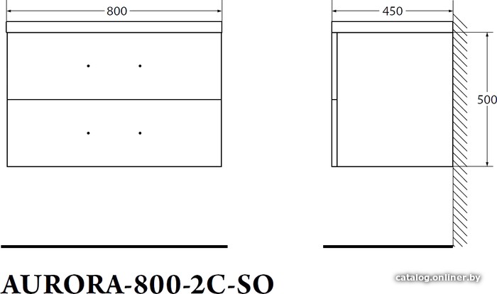 BelBagno Тумба под умывальник Aurora-800-2C-SO-RNN (rovere nebrasca)