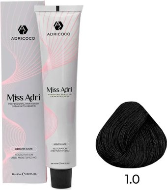 Крем-краска Adricoco Miss Adri 1.0 (100мл, черный)