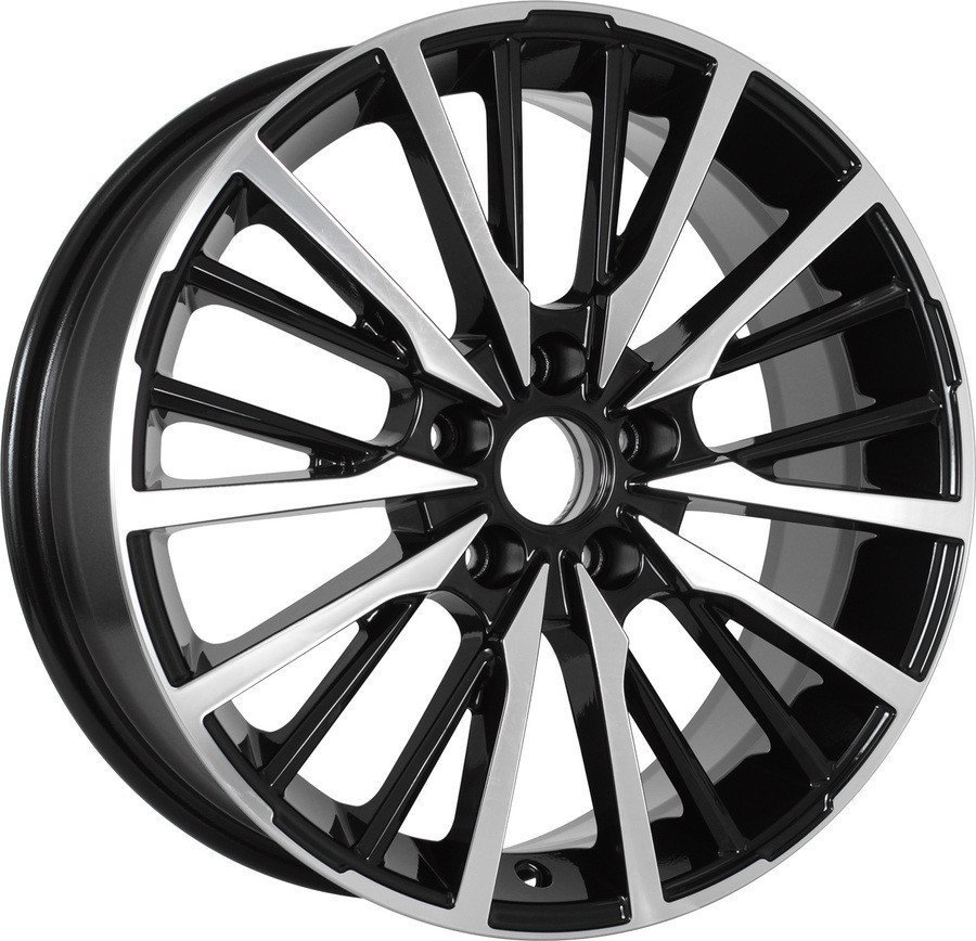 Литые диски KDW KD1740 17x7" 5x114.3мм DIA 66.6мм ET 37мм Black Front Polished