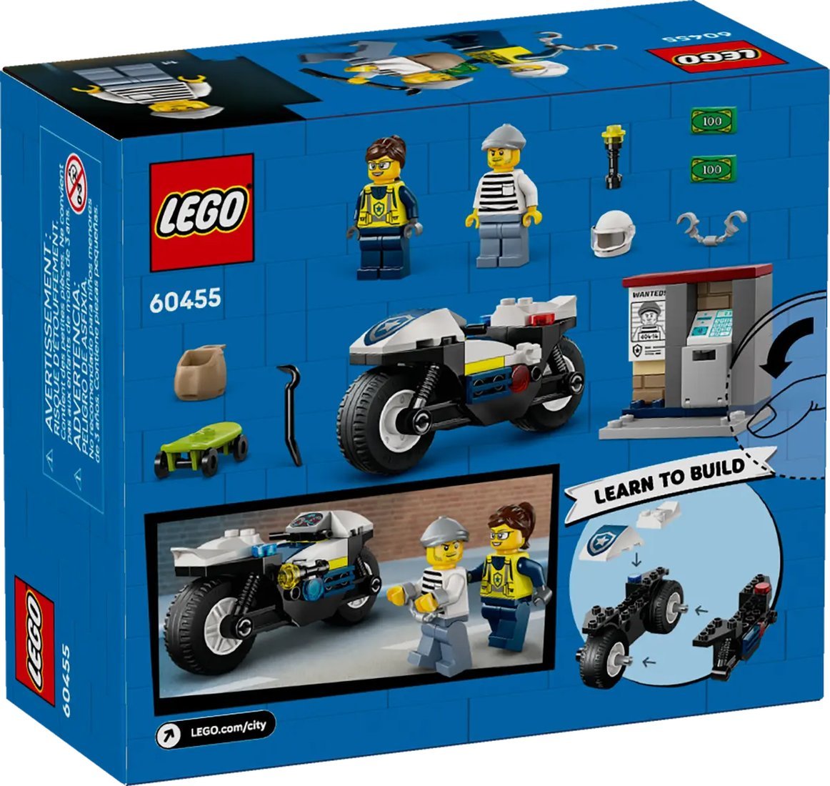 Конструктор LEGO City Полицейская погоня на мотоцикле 60455