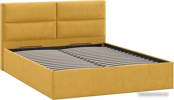 Кровать Трия Глосс универсальный тип 1 с ПМ и заглушиной 160x200 (Wellmart Yellow)