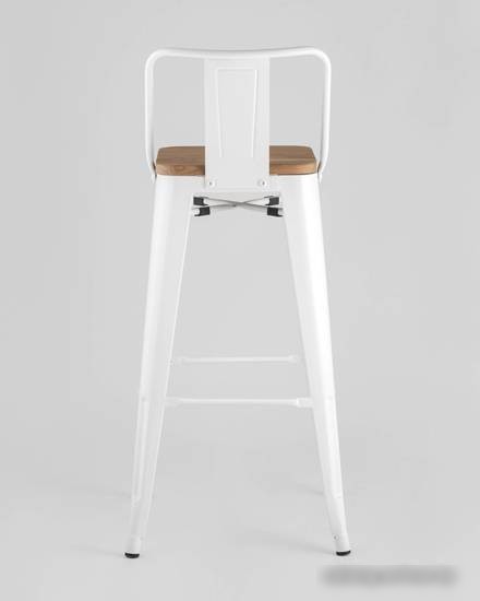 Стул Stool Group Tolix Wood со спинкой YD-H675E-W LG-02 (белый глянцевый/светлое дерево)