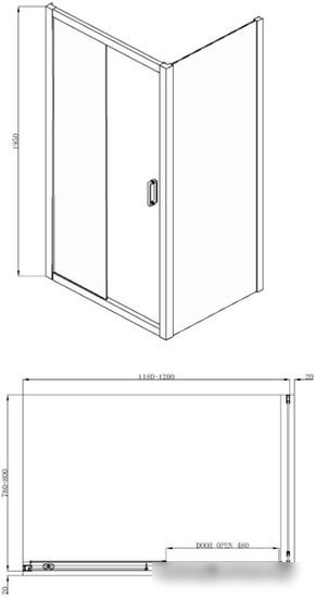 Душевой уголок Adema Glass Line Direct-120 (прозрачное стекло)
