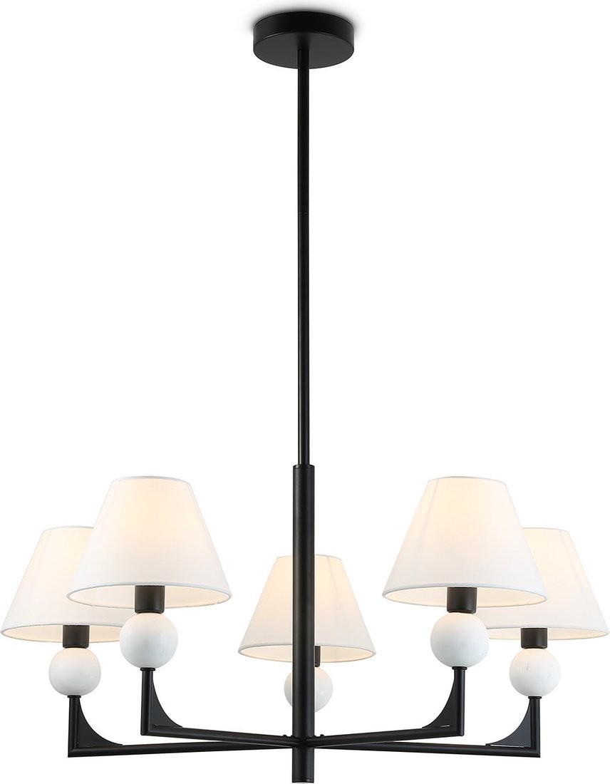 Подвесная люстра Ambrella light LH75153/5 BK/FR (черный/белый матовый)