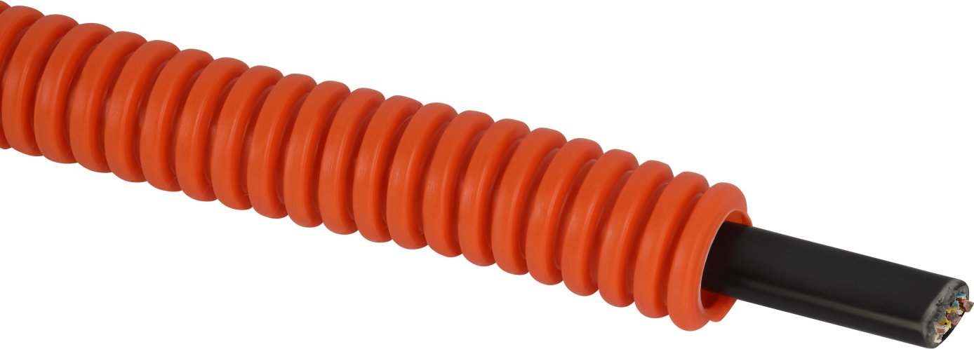 Труба для кабеля Эра ПНД d16 с кабелем ВВГ-Пнг(А)-LS 3x2.5 Б0071496 (50м, оранжевый)