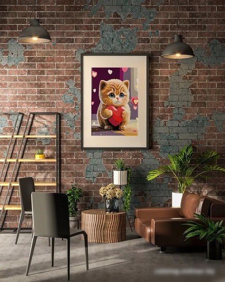 Картина по номерам PaintLine Котенок с сердечком 2037650518683