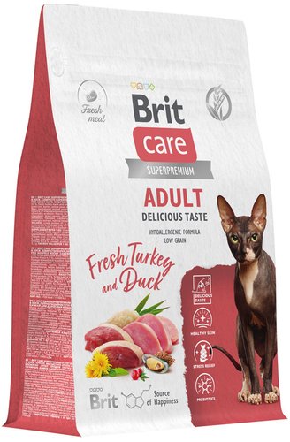 Сухой корм для кошек Brit Кеа Cat Adult Delicious Taste с индейкой и уткой 400 г