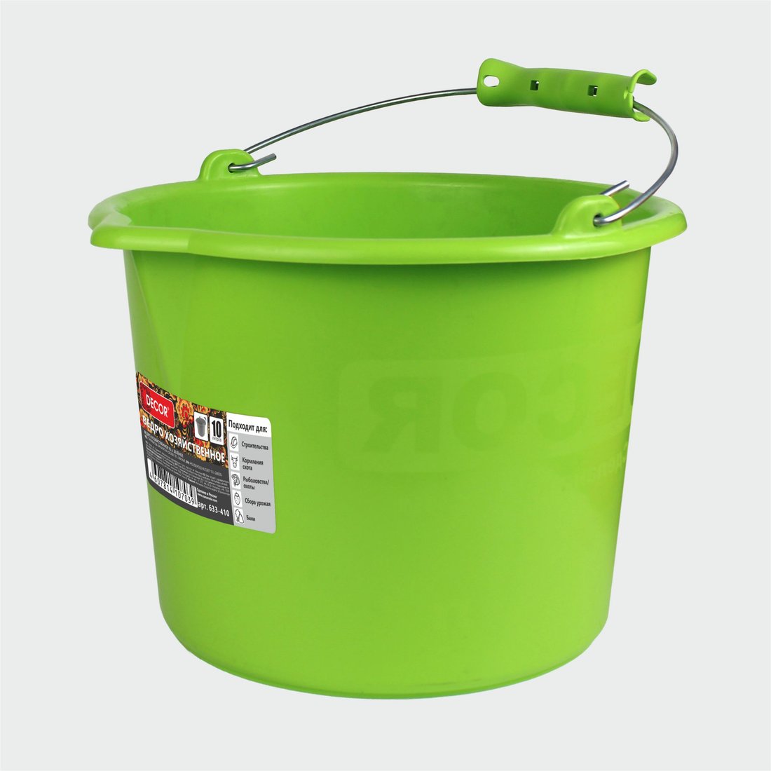 Ведро Decor 633-410 (10 л, зеленый)