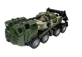 Игрушечный транспорт Нордпласт Военный тягач Щит с танком 258/1 (хаки)