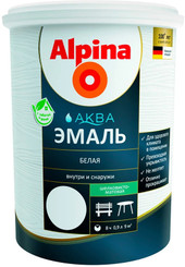 Эмаль Alpina Аква 0.9 л (шелковисто-матовый белый)