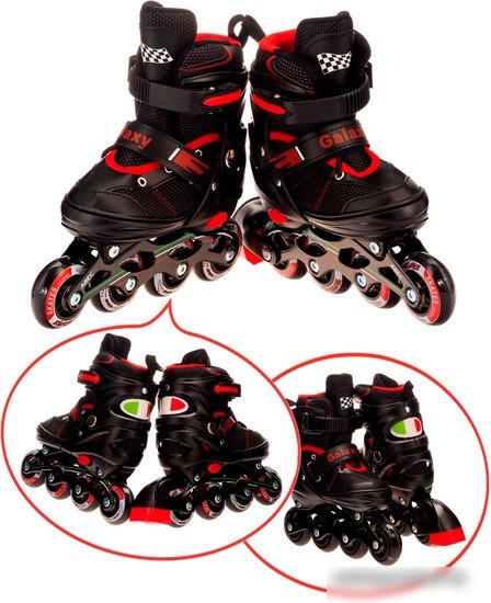 Роликовые коньки Favorit 8301-M-BK (р. 34-37)