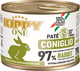 Консервированный корм для собак Kippy One Monoprotein Hyppoallergenic для всех пород Кролик 200 г