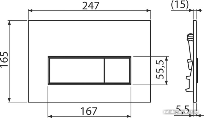 Панель смыва Alcaplast Thin M57-N-M (nickel-мат)