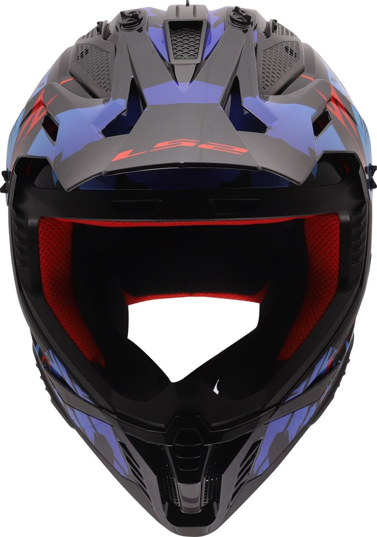 Мотошлем LS2 MX708 Fast II Zombie II (L, черный/красный/синий)