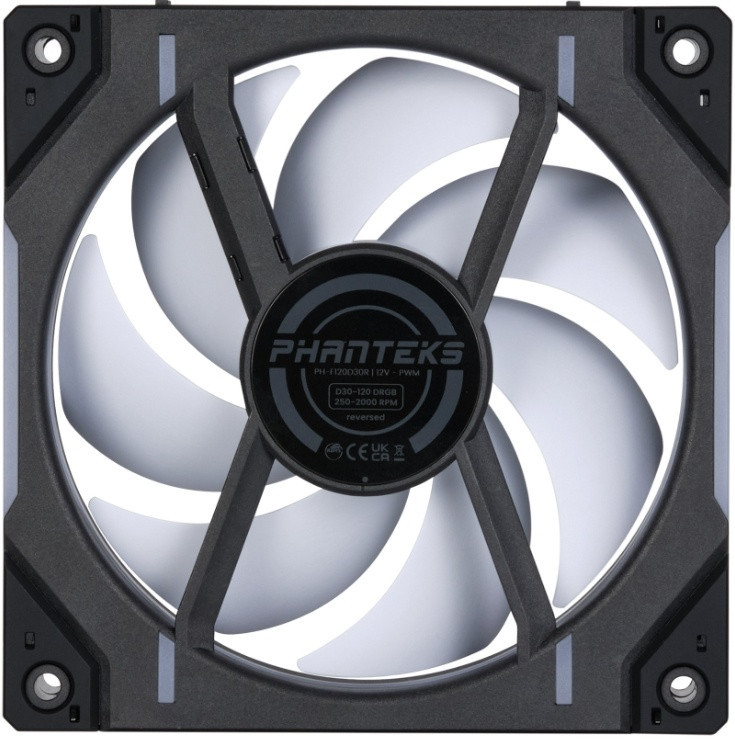 Вентилятор для корпуса Phanteks D30-120 D-RGB Reversed Black PH-F120D30R_DRGB_PWM_BK01