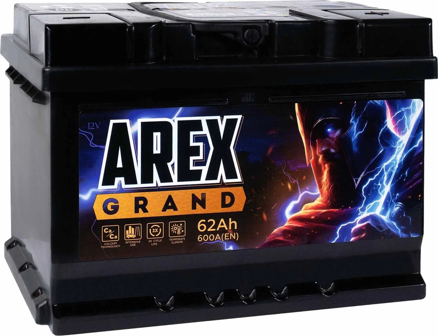 Автомобильный аккумулятор AREX Grand R+ (62 А·ч)