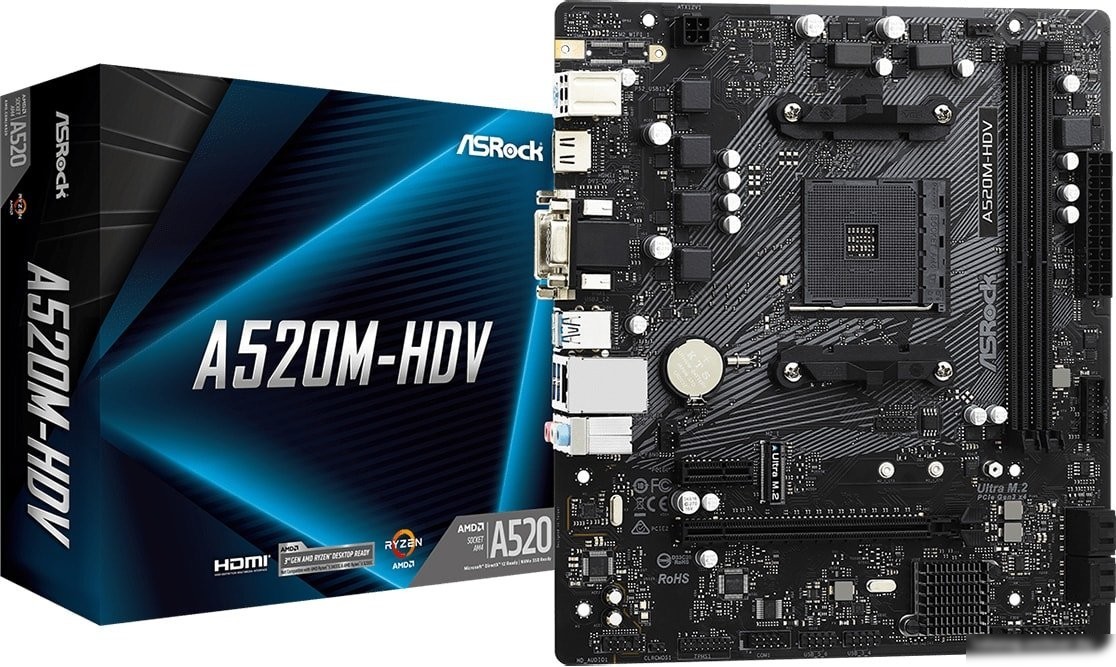 Материнская плата ASRock A520M-HDV