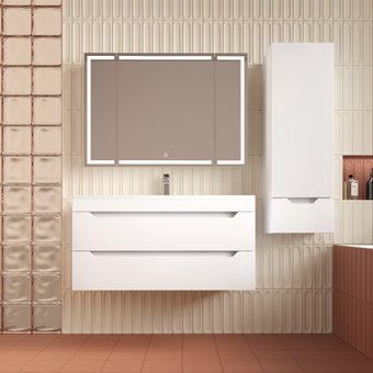 Symbolite Тумба под умывальник Остин 100 Plus 2 ящика (подвесная, белый)