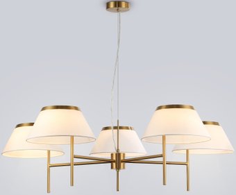 Подвесная люстра Ambrella LH72473/5 BS/WH (латунь/белый)